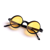 Farbenfrohe, runde Steampunk-Sonnenbrille