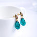 Green Water Drop Design Full Of Diamond Earrings - Dazpy