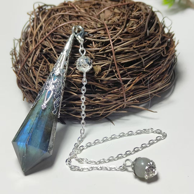 Natural Crystal Elongated Stone Spirit Pendulum Pendant Ornament - Dazpy