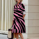 Women's Digital-Print Stretch A-Line Midi Dress