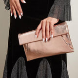 Luxury Metallic Clutch Crossbody Shoulder Bag with Chain