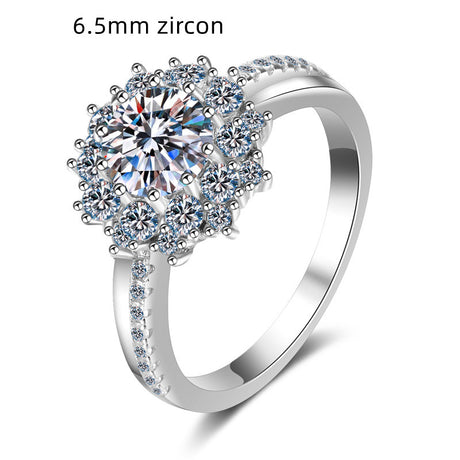 Sterling Silver Fashion Moissaint Diamond Ring - Dazpy