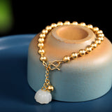 Fashion Simple White Jade Lotus Bracelet - Dazpy