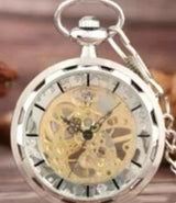 Bronze Transparent Bottom Glossy Semi-automatic Mechanical Pocket Watch - Dazpy