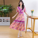 Printed Viscose A-Line Long Dress