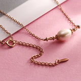 Silver Vintage Pearl Pendant Necklace Women's Simple - Dazpy