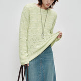 Petite Size Color-Changing Mohair Knitted Sweater