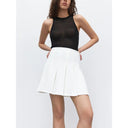 Elegant White Wool Blend Sleeveless Tank Top