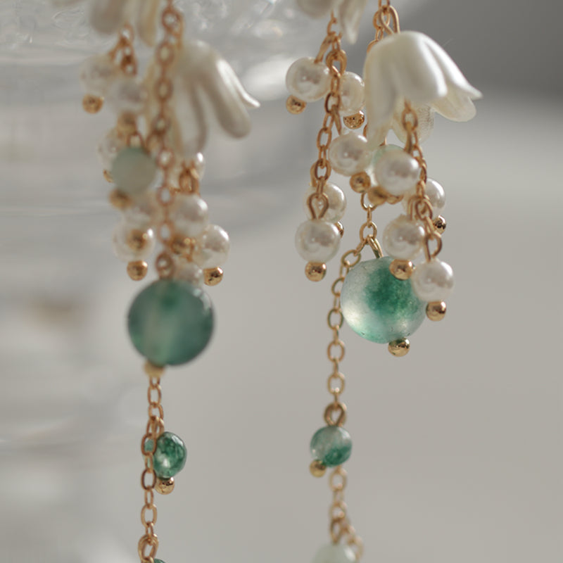 Colored Ancient Wind Chime Orchid Earrings Female - Dazpy