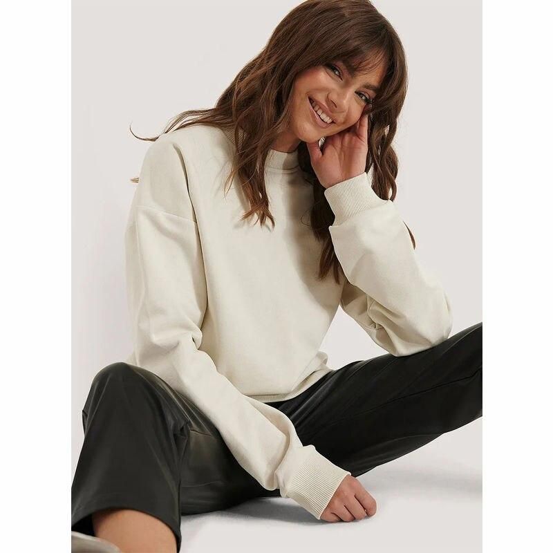 Casual O-Neck Cotton Sweatshirt for Women