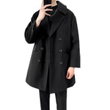 Mid-length Trench The Knee British Style Woolen Coat