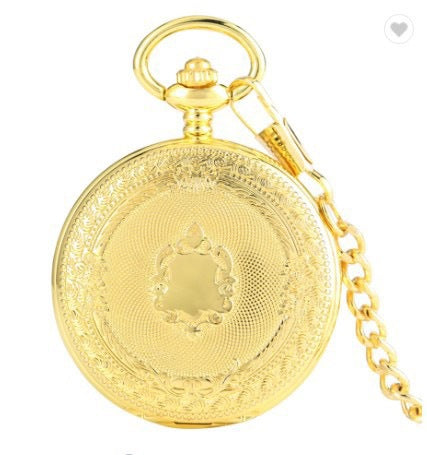 Bronze Transparent Bottom Glossy Semi-automatic Mechanical Pocket Watch - Dazpy