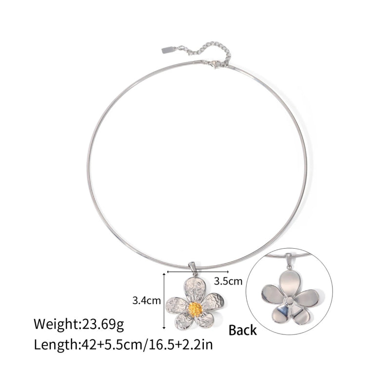 Stilvolle wasserdichte Edelstahl-Daisy-Choker-Halskette