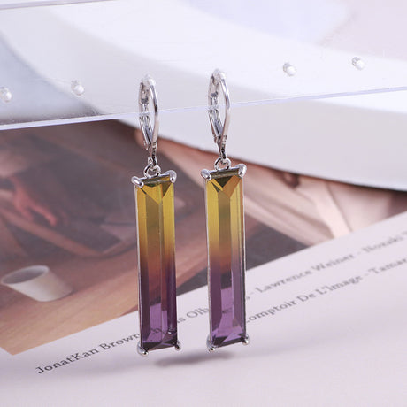 Jewelry Gradient Color Clash Personality Three-dimensional Geometric Earrings - Dazpy