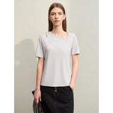 Summer Asymmetric V-Neck Casual Tee