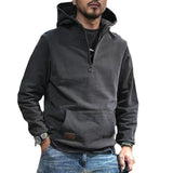 Half Open Collar Hooded Men's Sweater