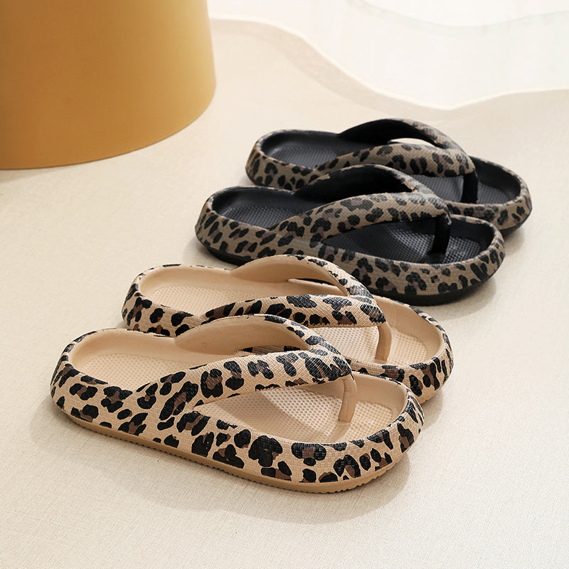 Sandalias cómodas con estampado de leopardo para mujer de verano