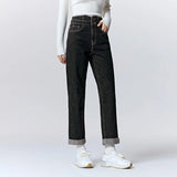 Women's High Waist Fleece Straight Pants