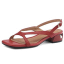 Zapatos de tacón tipo "slip-on" con punta redonda de material sintético para mujer