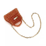 Crystal Pearls Stone Beaded Crossbody Bag