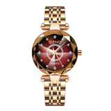 Polygonal Glass Solid Stainless Steel Strap Women's Waterproof Watch - Dazpy