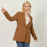 Eleganter Damen Ramie Blazer Mantel