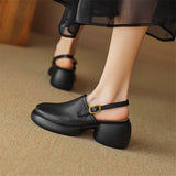 Summer Elegance Round Toe Platform Heels with Hollow-Out Design