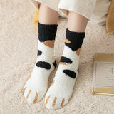 Herbst Winter Kawaii Katzenpfoten Fleece Damensocken