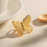 Exquisite Stainless Steel Butterfly Open Ring