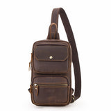 Cowhide Trend Leather Men's Chest Bag Multifunctional Diagonal - Dazpy