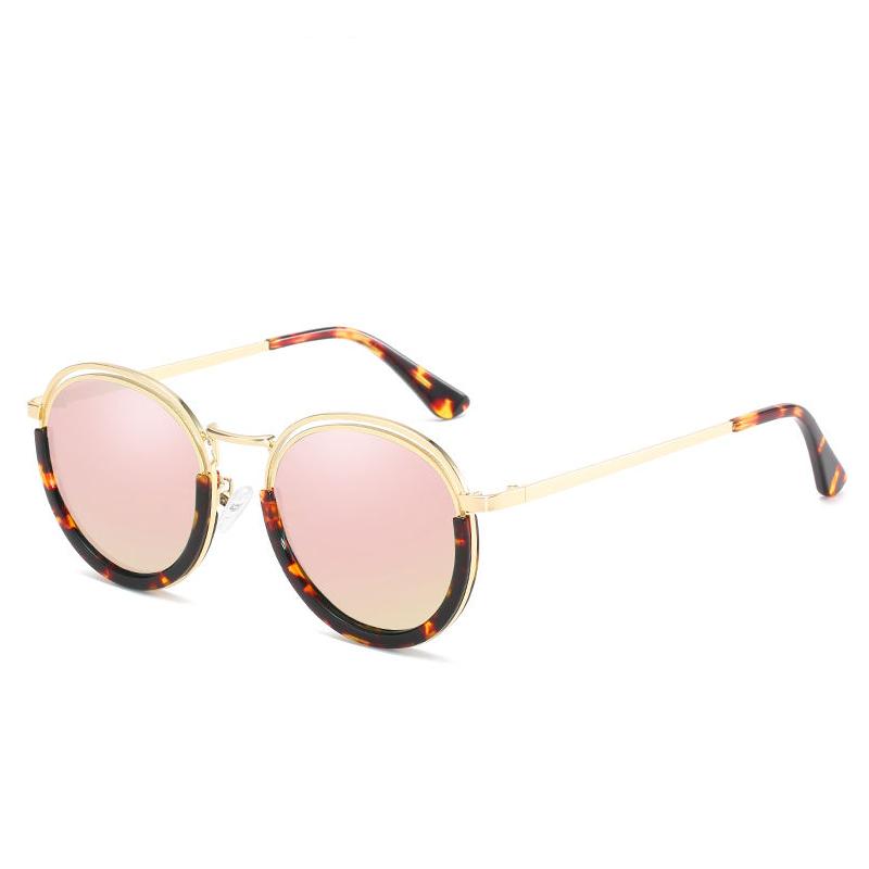 Runde polarisierte Vintage-Sonnenbrille für Damen