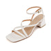 Square Heel Leather Sandals