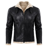 PU Leather Men's Coat Winter Warm