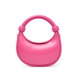 Elegante bolso bandolera Crescent de cuero rosa rosa