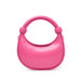 Elegant Rose Pink Leather Crescent Crossbody Bag