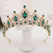 Barockes Braut-Diadem aus Champagner-Kristall in Gold