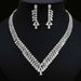 Fashion Zircon Necklace Earring Set - Dazpy