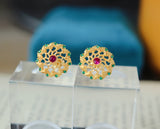 Light Luxury 925 Silver Gold Flower Wheel Earrings - Dazpy