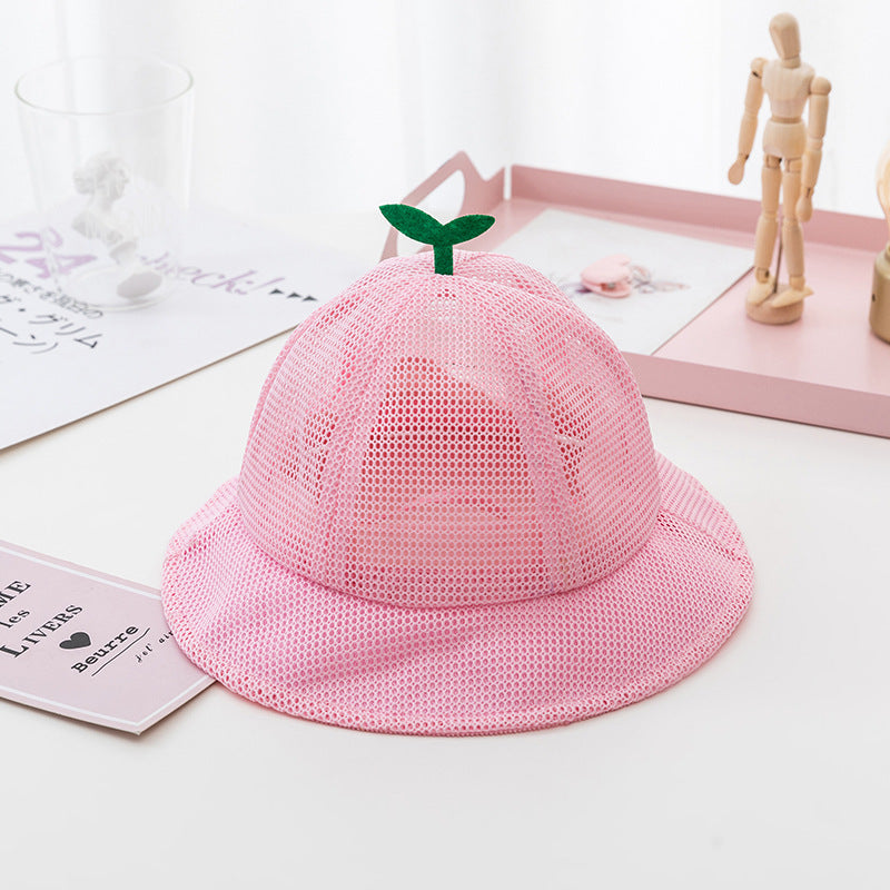 Koreanischer Baby-Sommer-Mesh-Bucket-Hut - Atmungsaktive Sprout-Kappe für Kinder