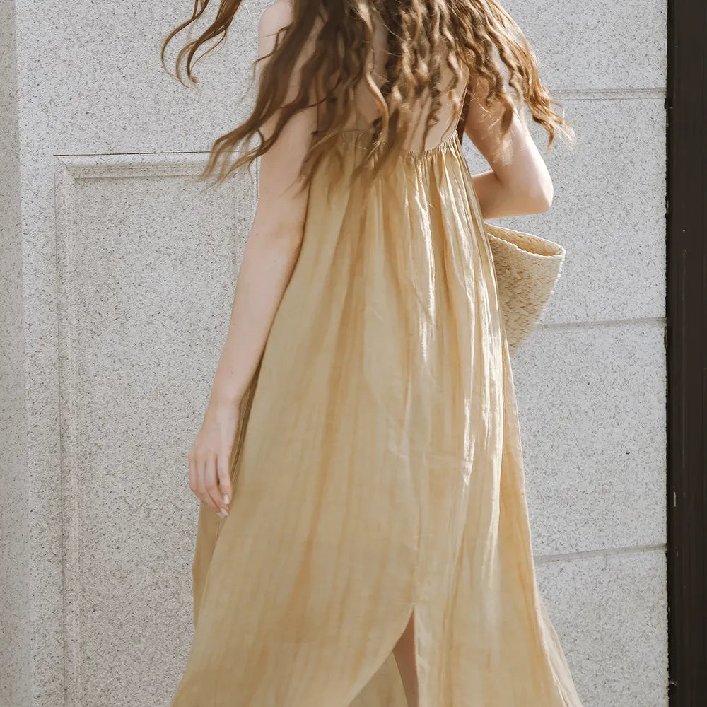 V-Neck Linen Sundress