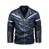 Reflective Strips Fashion Plus Velvet Youth Leather Jacket For Motorcycles