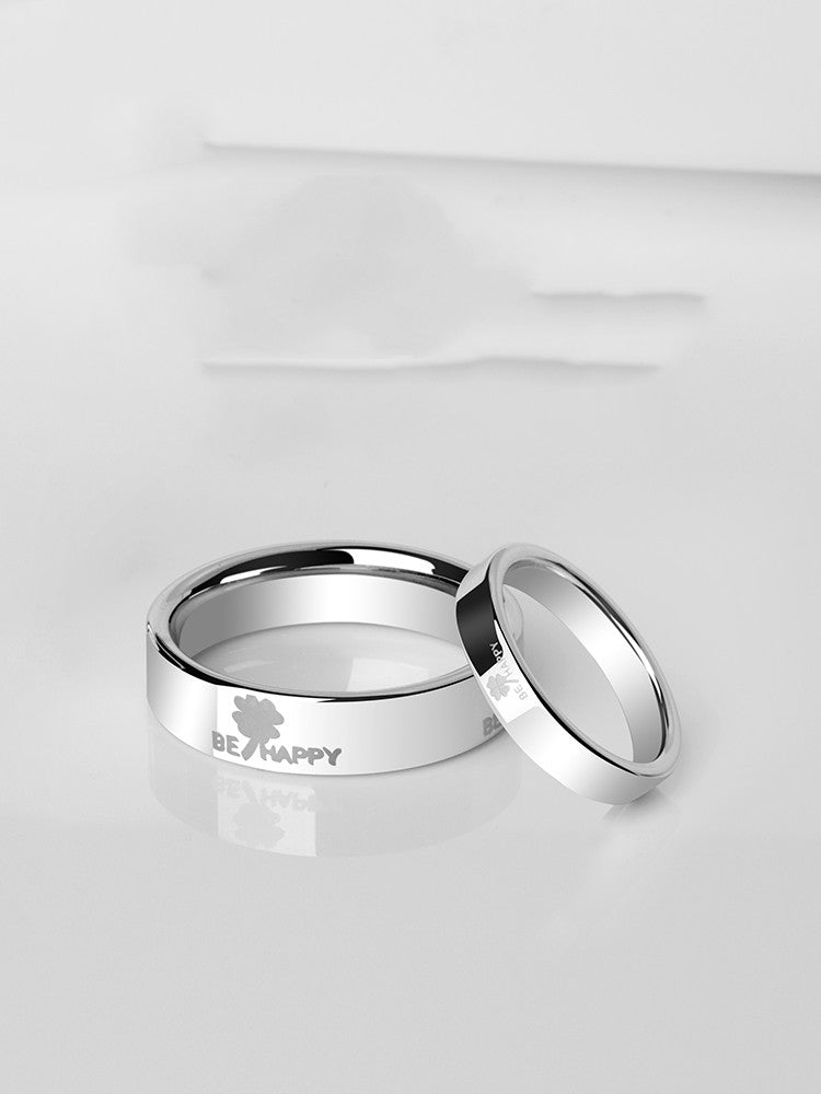 Four-leaved Grass Ring Tungsten Gold Couple - Dazpy