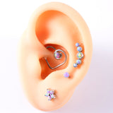 Opal Stud Set Of 4 Purple O Bao Nose Ring Ear Bone Stud - Dazpy