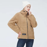 Chaqueta polar informal con capucha para mujer