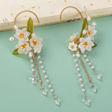 Women's Retro Tassel Narcissus Antique Style Earrings - Dazpy