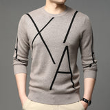 Men's Sweater Long-sleeved Korean Pullover Jacquard Fashion Youth Trend Bottoming Shirt