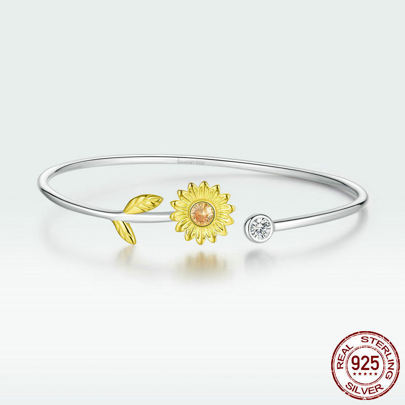 Bracelet Daisy Set With Zircon Flowers - Dazpy