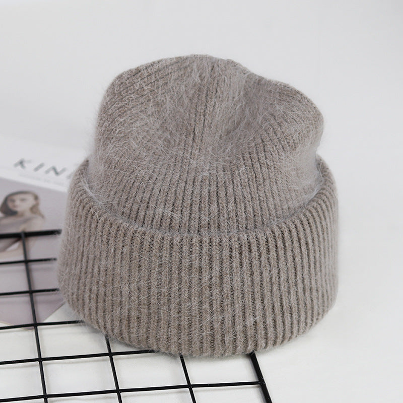 Gorro de punto de piel de conejo auténtica unisex de 9 colores: cálido y elegante para hombres y mujeres