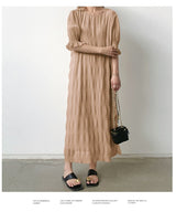 Women's Gentle And Elegant Pleated Texture Dress