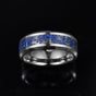 8mm Wide Inlaid Lapis Lazuli Men's Tungsten Steel Ring - Dazpy